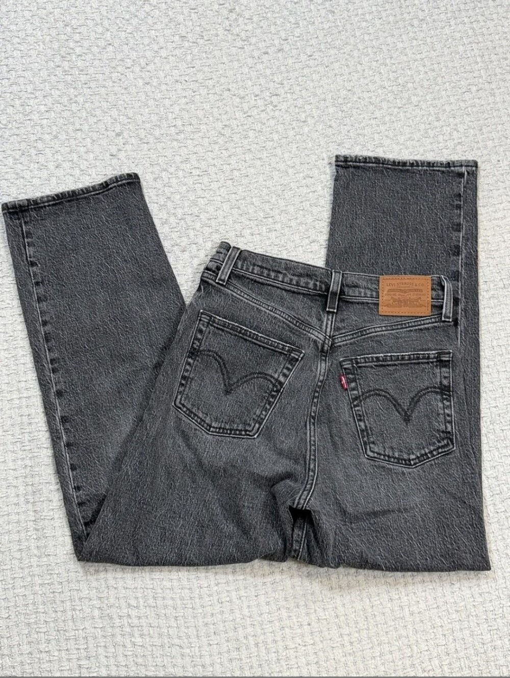 Levi's Premium Ribcage Straight Leg Washed Black Jeans Size 26